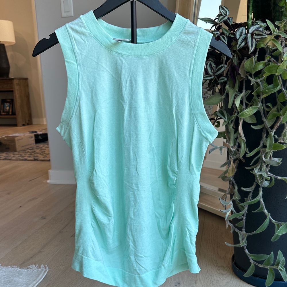 Athleta Mint Green Mesh Back Sleeveless Crew Tank Top